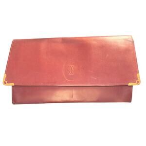 Cartier Burgundy Leather Clutch